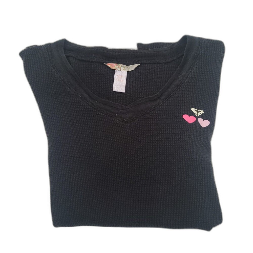 Vtg Roxy Waffle knit Thermal  Long sleeve shirt